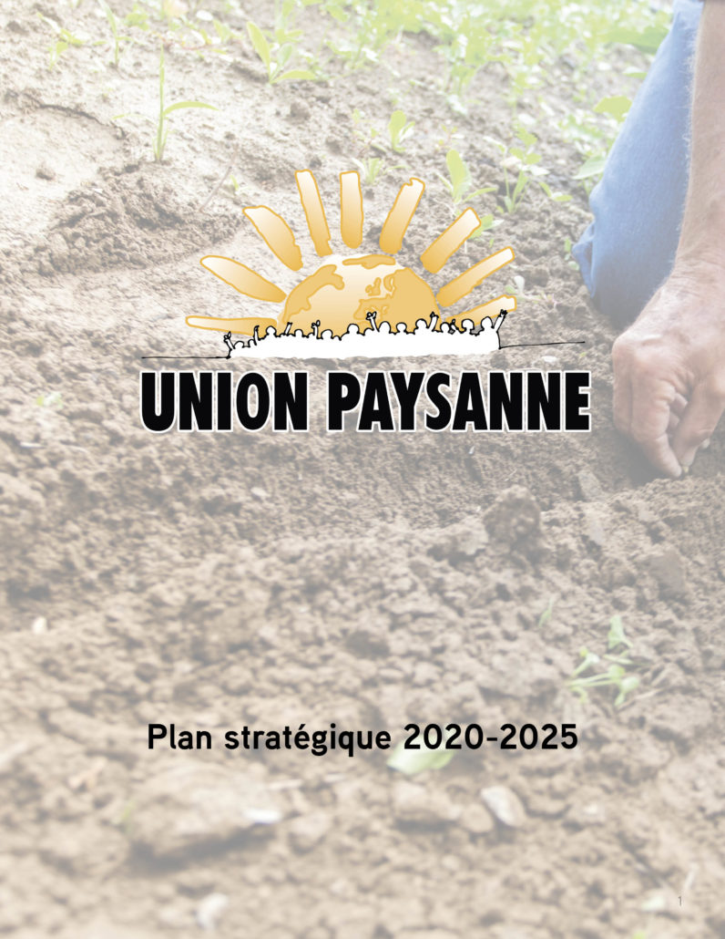 plan stratégique 2020-2025 de l'Union Paysanne pour une réforme du système agricole au Québec